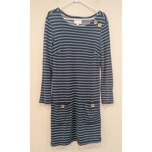 Sail to Sable STS Green and Blue Striped Dress Size Small